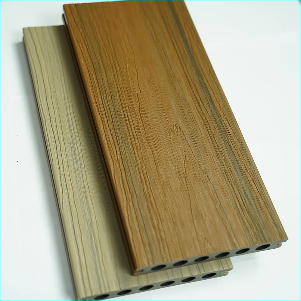 Soundproof Co-Extrusion WPC Wood Plastic Composite Board Decking Flooring Round Hole