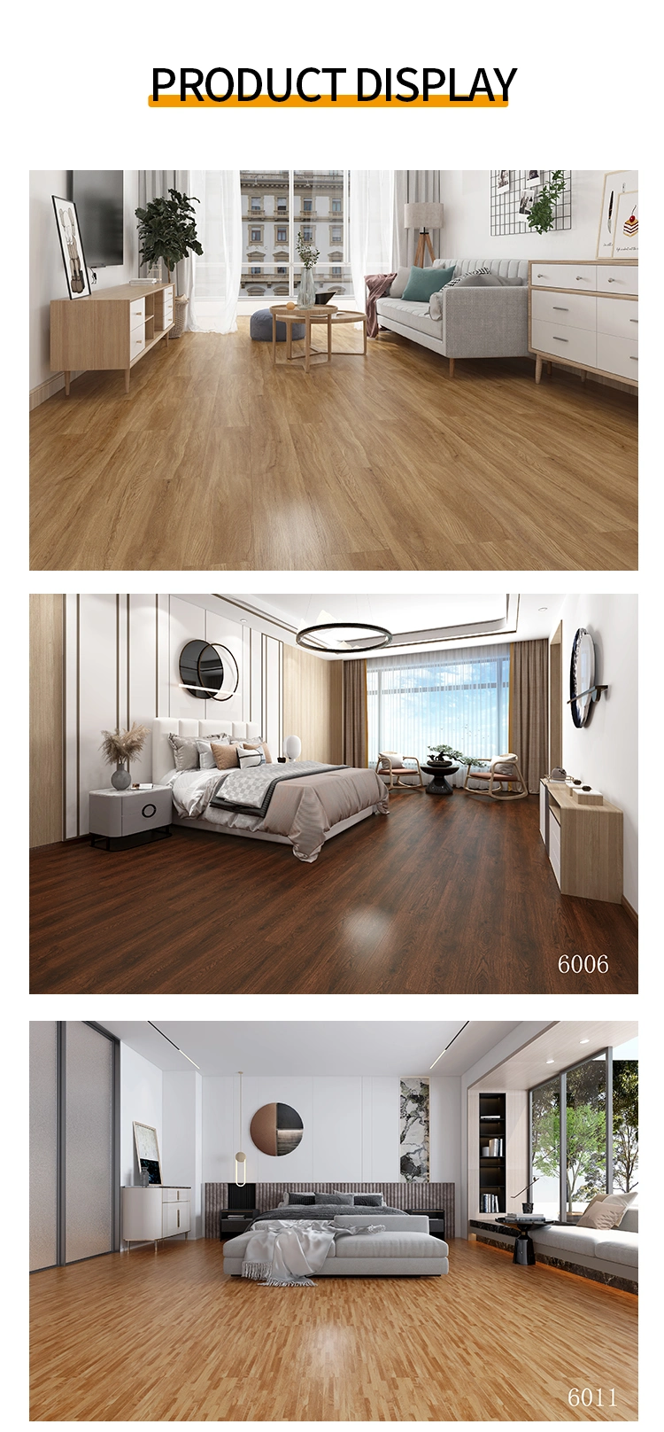 100% Waterproof UV Coating Unilin Click Spc Flooring with IXPE Vinyl Flooring