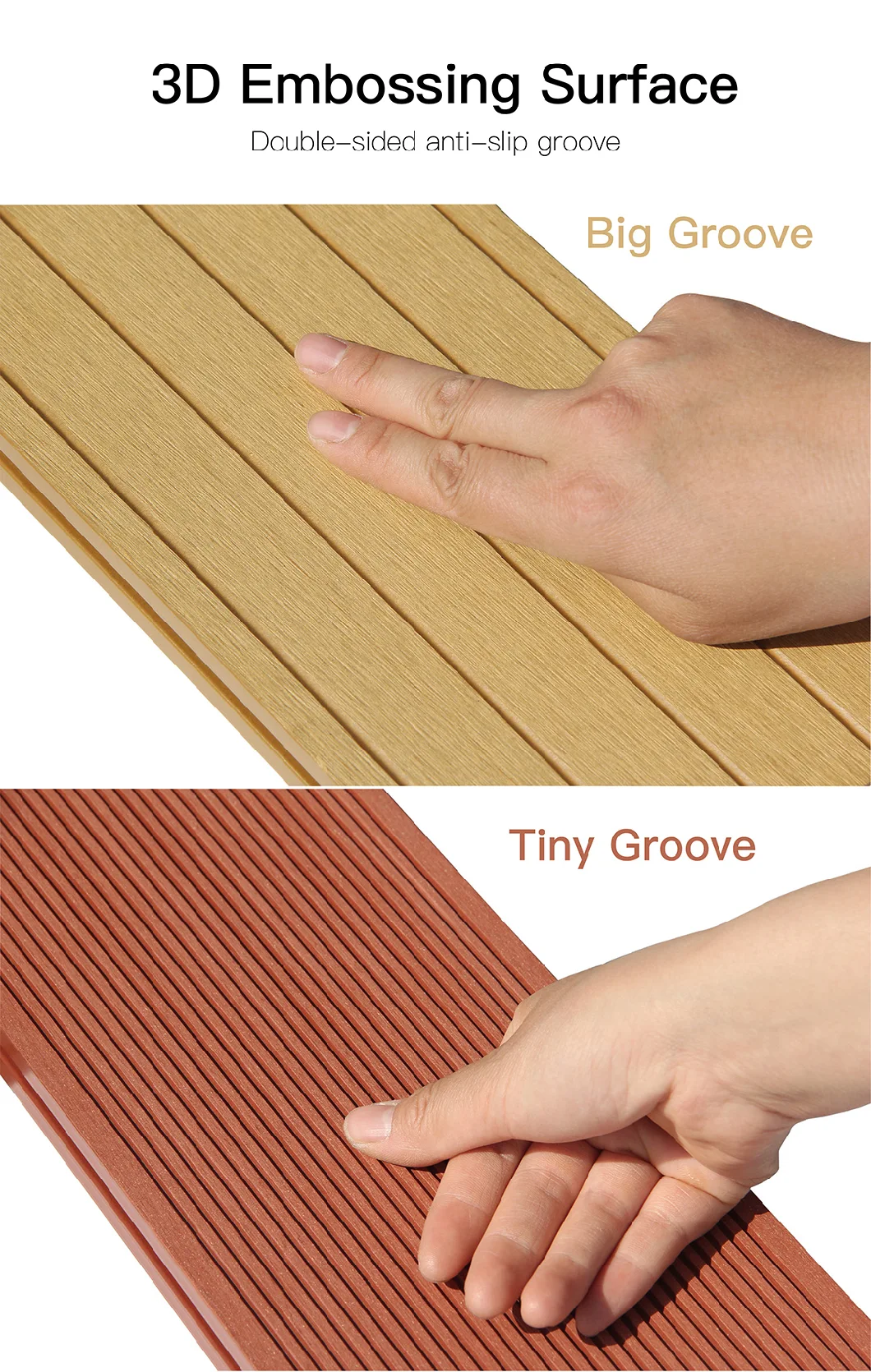 Hollow Deck Boards Wood Plastic Composite WPC Decking Flooring