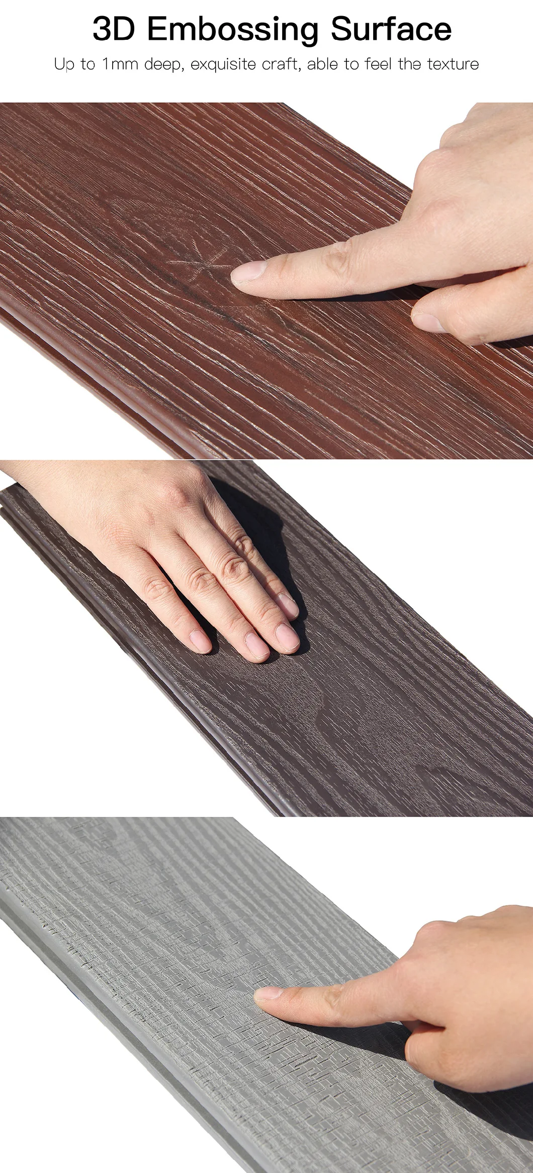 Solid 3D Embossed Engineered Outdoor Wood Flooring (CD-01)