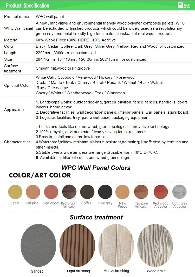 Exterior Wall Decor 3D Art Color WPC Co-Extrusion Cladding Panels
