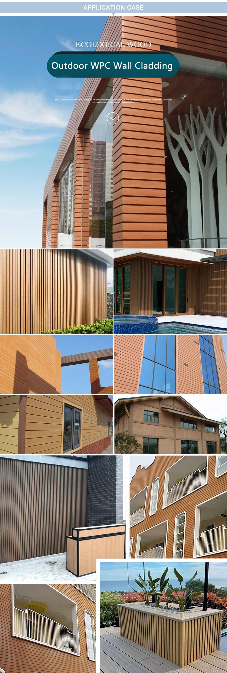 Cheap Price Engineering Wooden Wall Panels Outdoor WPC Wall Cladding