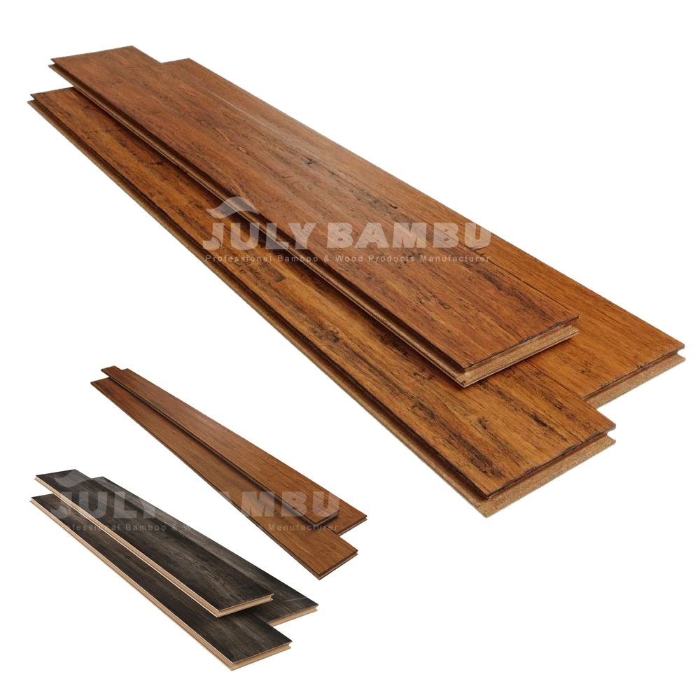 Durable Click Lock 100% Solid Bamboo Floors Tiger Stripe Strand Woven Bamboo Flooring