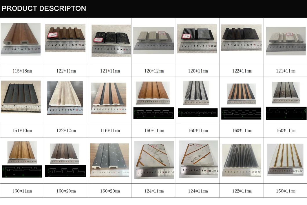 OEM China Manufacture Sell Interior Free Design Indoor Decorative 3D Wall Decoration Boards PS Fluted Wall Cladding Decorative Charcoal Sheet PS Wall Panel
