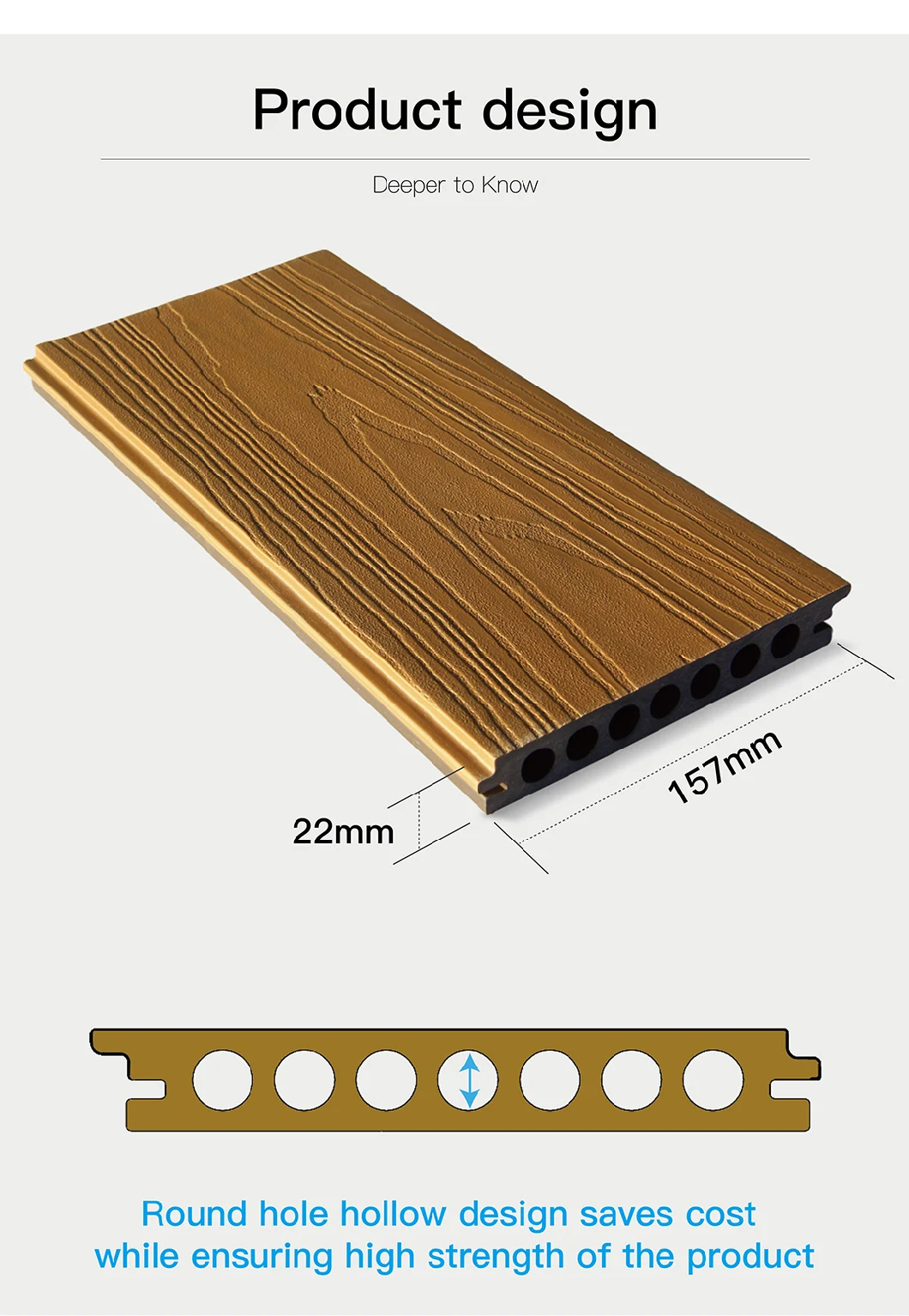 Waterproof Exterior WPC Co Extrusion Decking Flooring Co-04