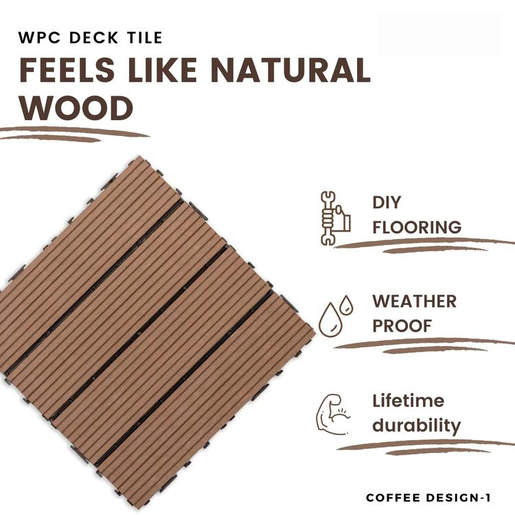 Balcony Waterproof Outdoor DIY WPC Floor Deck Tile