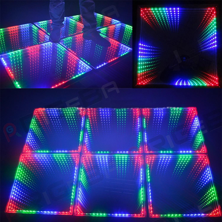 Wireless Magnetic Disco DJ Party 50*50cm 3D Mirror LED Dance Floor for Wedding Events