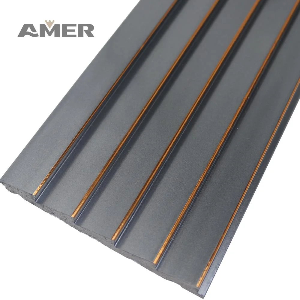 Rongke OEM Custom Corrugated Composite Co-Extrusion China Charcoal Batten Wall Panel Outdoor Paneling