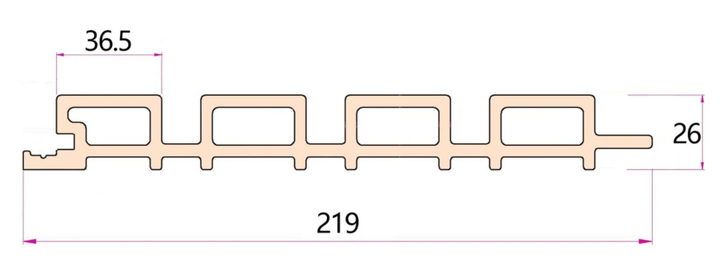 High Quality Co-Extrusion WPC Wall Cladding Wood Plastic Composite Panel 219*26mm