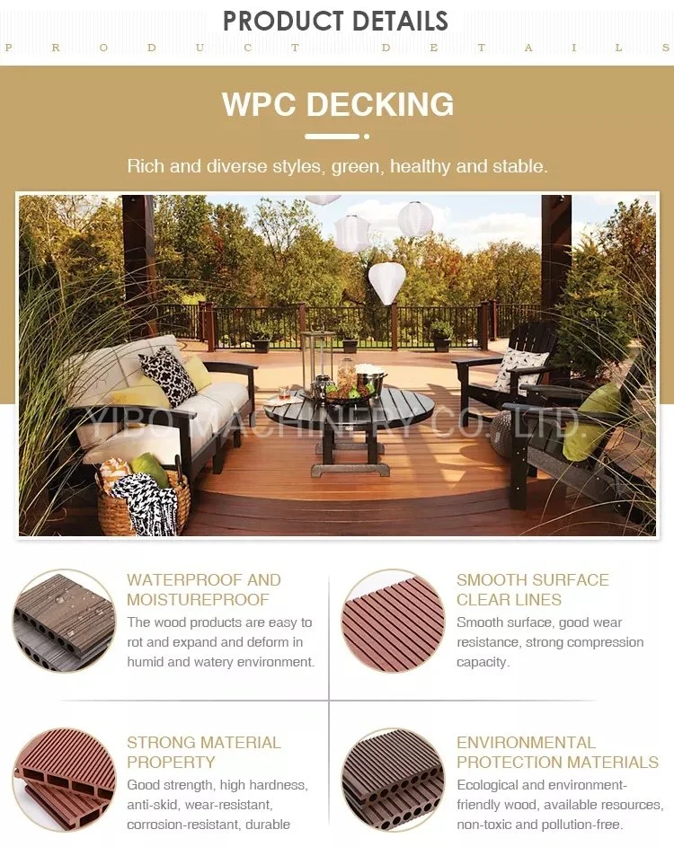 New Design Solid WPC Decking Hard Wearing Co-Extrusion Composite Deck. Waterproof WPC Outdoor Co-Ex Decking Floor