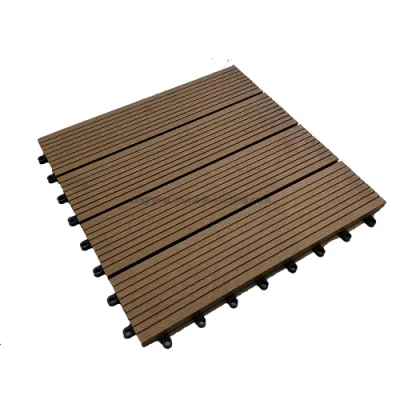 Decking composito in plastica di legno impermeabile per esterni, piastrelle per esterni in WPC resistenti ai raggi UV