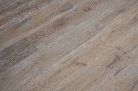 Legno massello di rovere bianco naturale grigio usurato + pavimento.  Vendita calda negli Stati Uniti.  Pavimenti in legno massello di rovere invecchiato