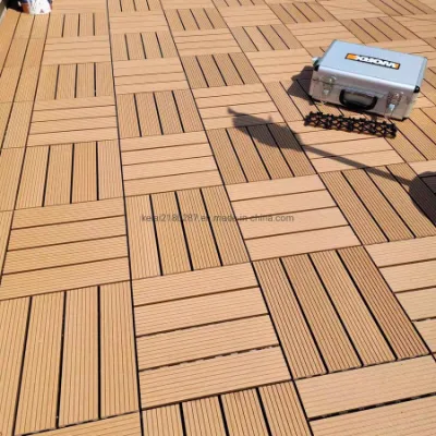 Piastrelle per pavimenti per pavimenti esterni impermeabili Interlock 300 * 300mm Piastrelle per pavimenti in WPC per decking fai da te Piastrelle per pavimenti in terrazzo ad incastro